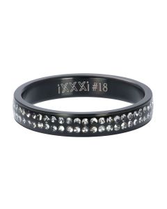 iXXXi Ring Double Zirconia Black - R3704-5-17