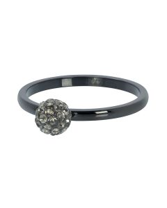 ixxxi ring 1 ball fill clear crystals black R4204-5