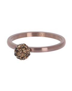 ixxxi ring 1 ball fill clear crystals brown R4204