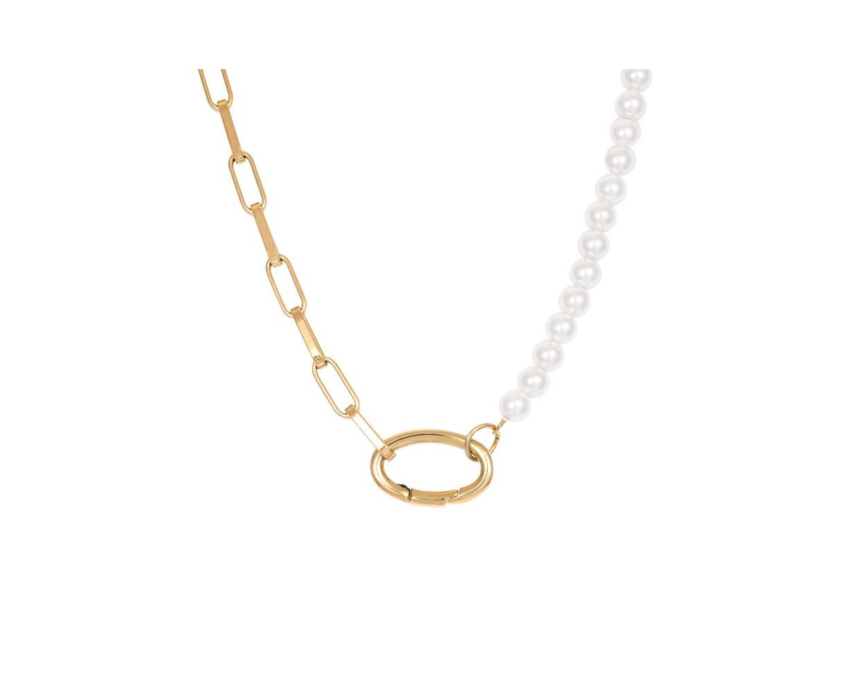 iXXXi Collier Square Chain Pearl Gold Color - N04602