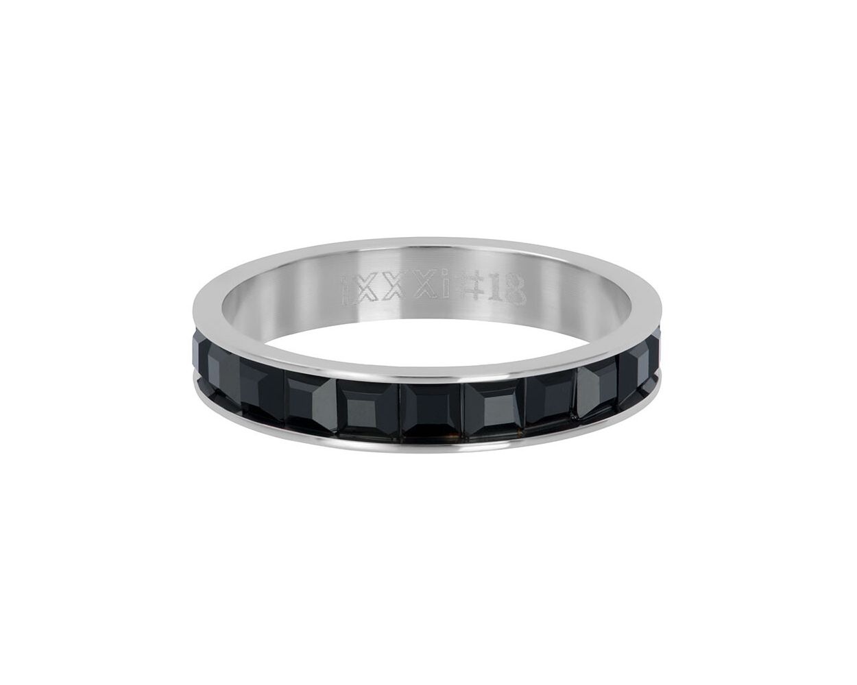 ixxxi ring clear glass black r3008